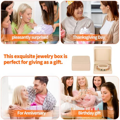 KUKUVR 4 Pcs Velvet Bracelet Gift Box, Jewelry Storage Holder Case for Bangle Anklet beaded bracelet Birthday Anniversary, Gift for Women (Apricot) - color: Apricot