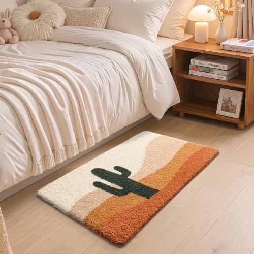 LUMI Cactus Bathroom Rug 24x36 Soft Absorbent Bath Mat, Non Slip - color: Cactus Sand, size: 24"x36"