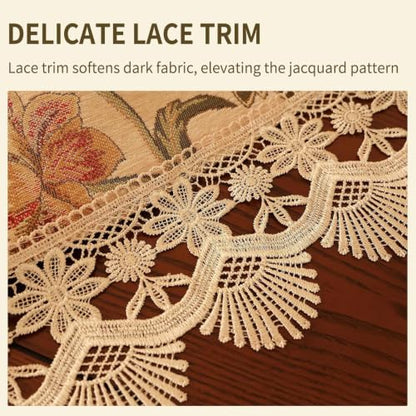 Nightstand Cover Lace Beige, Jacquard, Large, 15.7x51.2 Inch - color: Beige, size: 51.2" x 15.7" (Rectangular)
