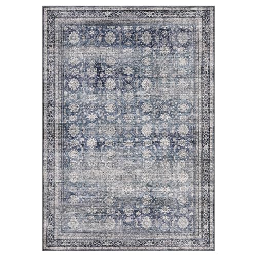 GarveeHome Washable Runner Rugs 2.5x10 for Hallway Kitchen Non-Slip Soft Ultra-Thin - color: Denim / Multi, size: 2'6" x 10' (Rectangular)