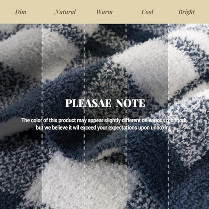 Battilo Navy Blue Checkered Throw Blanket, 50"x60" - color: Navy