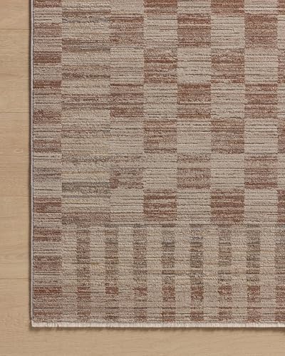 Loloi Amber Lewis Cali Collection CIL-06 Brick/Natural 5'-3" x 7'-6", .25" Pile Height, Accent Rug - color: Brick / Natural, size: 5'3" x 7'6" (Rectangular)