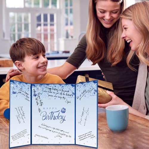 Crenics Blue Birthday Guest Sign in Book Alternative 18" x 12" - color: Blue