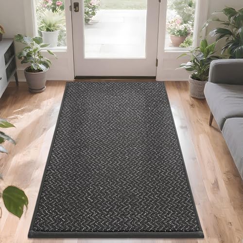 COSY HOMEER Dirt Trapper Door Mat 36"x60" Non Slip Washable Dark Grey - color: Dark Grey, size: 36" x 60"