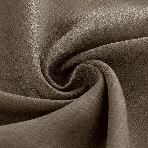 Melodieux Brown Semi Sheer Curtain Valance for Kitchen Cafe Small Windows Linen Rustic Rod Pocket Valance, 52 by 18 Inch, 1 Panel - color: Dark Brown, size: 52"W x 18"L (Pack of 1)