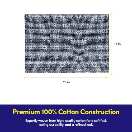 Sweet Home Collection 100% Cotton Placemats for Dining Room Rectangle Two Tone Woven Fabric 13" x 19" Soft Durable Table Mat Set, Set of 4, Navy - color: Navy, size: Rectangle 13" x 19"
