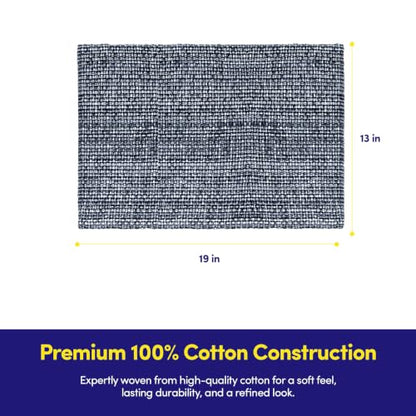 Sweet Home Collection 100% Cotton Placemats for Dining Room Rectangle Two Tone Woven Fabric 13" x 19" Soft Durable Table Mat Set, Set of 4, Navy - color: Navy, size: Rectangle 13" x 19"