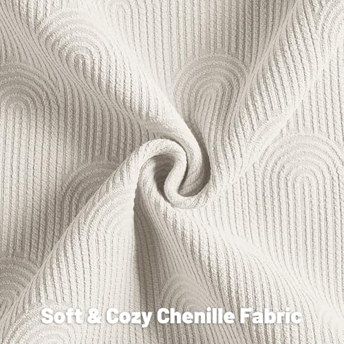 FUTEI Pack of 2 Chenille Throw Pillow Covers 16x16 Inch,Cream - color: Cream, size: 16" x 16" (Pack of 2)