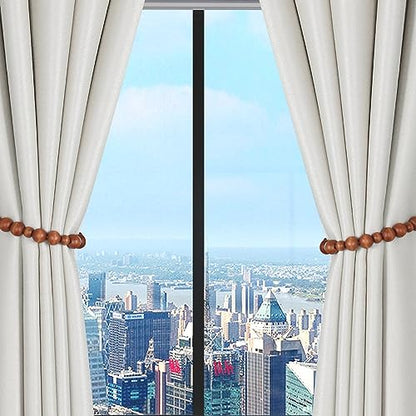 2 Pieces Curtain Tieback Wood Bead Curtain Tiebacks Curtain Holdbacks for Wall Curtain Ties Window Treatment Curtain Tie Backs with Hooks Curtain Pull Backs (Coffee,2) C-1 - color: Coffee