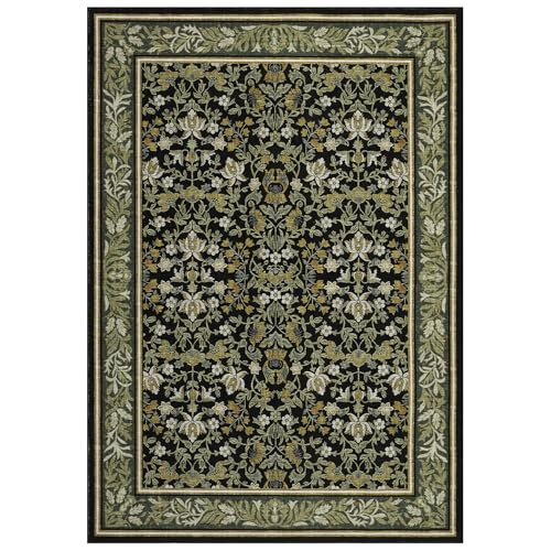 GarveeHome Washable 3x5 Entryway Rugs Non Slip Kitchen Area Rug Green Black - color: Green Black, size: 3' x 5' (Rectangular)