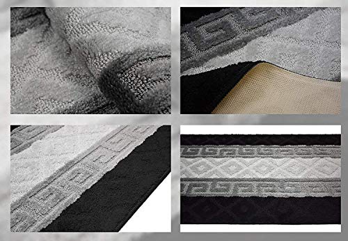 Custom Size Hallway Runner Rug, Slip Resistant, 26 Inch Wide X Your Choice of Length, Meander Black, 26 Inch X 3 Feet, Doormat Size - color: Black Meander, size: 2'2" x 3' (Rectangular)