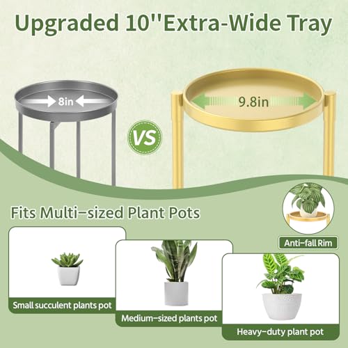LASZOLA Plant Stand Indoor with 10 Inch Large Metal Tray, 5 Tier Gold - color: Standard Gold, size: 5 Tier