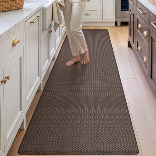 DEXI Kitchen Floor Mats Cushioned Anti Fatigue, 23x86 Non Slip Runner Rug - color: 2-brown, size: 86"l X 23"w X 0.4"th