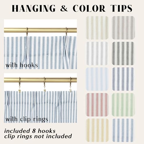 24 x 20 Inch Length Long Dusty Blue Door Curtains for Door Winodw,Short Linen Farmhouse Sheer Small Window Curtains for Front Door Glass Kitchen - color: Dusty Blue, size: 24"W x 20"L (Pack of 2)