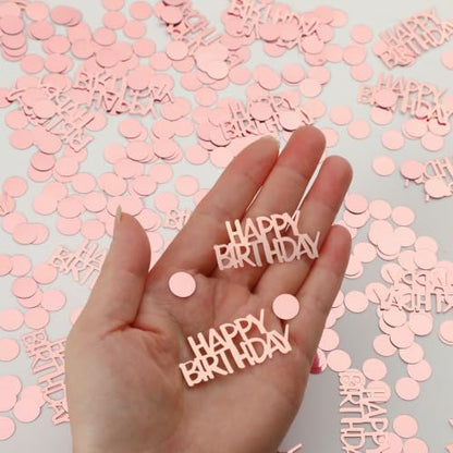 MARFOREVER Rose Gold Happy Birthday Confetti for Table Decorations - style: Rose Gold Birthday