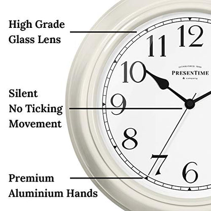 Presentime Chic Home Collection 10" Molly Clock - color: Cream White