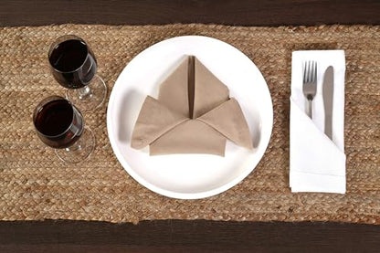 THE BEER VALLEY Jute Braided Table Runner, Natural, 13x36 Inches - color: Natural, size: 1'1" x 3' (Rectangular)