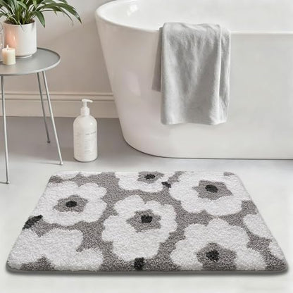 LUMI Bathroom Rug 24x43, Soft Absorbent Microfiber Bath Mat, Non Slip - color: Elegant Black, size: 24"x43"