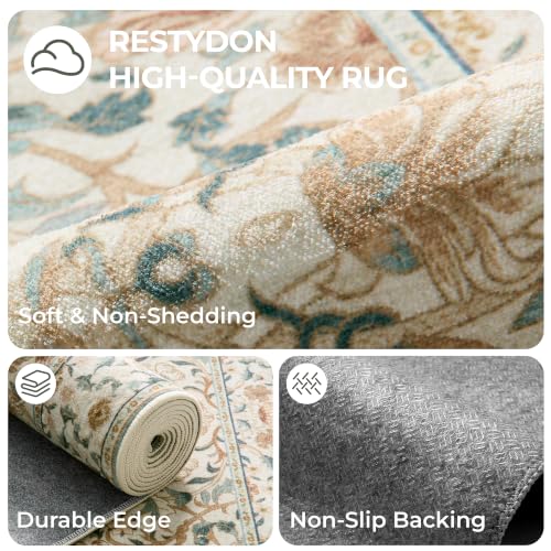 2x3 Kitchen Rugs Non Slip Washable Floral Small Entryway Rug, Tan - color: Tan, size: 2' x 3' (Rectangular)