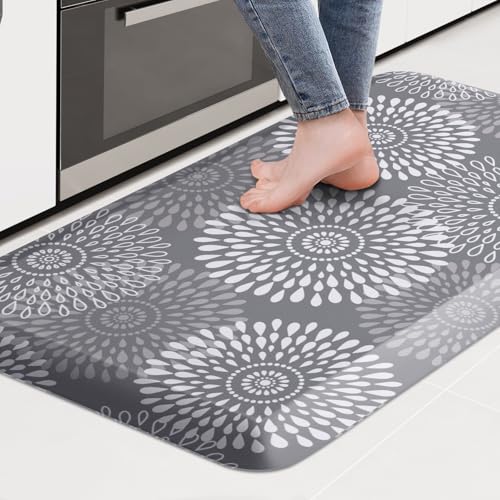 Kitchen Mat Water-Resistant Kitchen Rugs Cushioned Anti-Fatigue Floor Mat - color: Grey, size: 32"L x 20"W x 0.8"Th