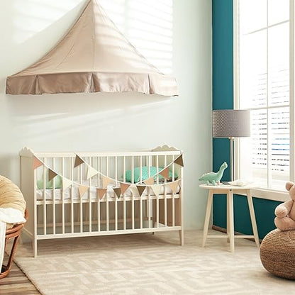 Oudain 2 Pcs Pennant Banner Flags Nursery Garland Triangle, Khaki Color - color: Khaki Colors