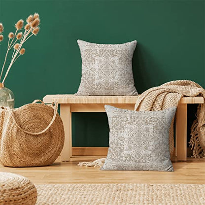 Brown Carpet Pattern Boho Pillow Covers 18x18 Set of 2 - color: Boho-3, size: 18" x 18" (Pack of 2)