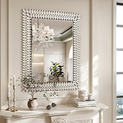 Kelly Miller 30"x40" Jeweled Luxury Rectangle Decorative Wall Mirror - size: 40"L x 30"W