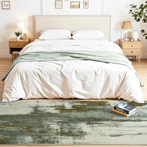 Kelarea Washable Runner Rug 2x6, Non-Slip Low Pile Abstract Green - color: Green, size: 2' x 6' (Rectangular)