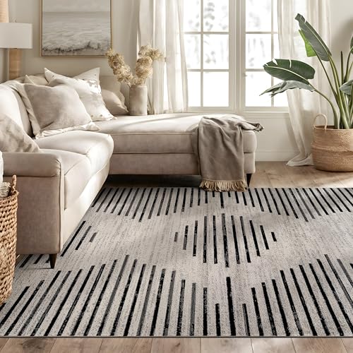 Rugshop Contemporary Abstract Area Rug for Living Room Cream 5' x 7' - size: 5' x 7' (Rectangular)