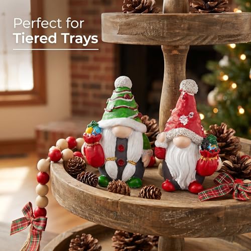 Winter Resin Christmas Gnomes and Gnome Figurines Decor Set