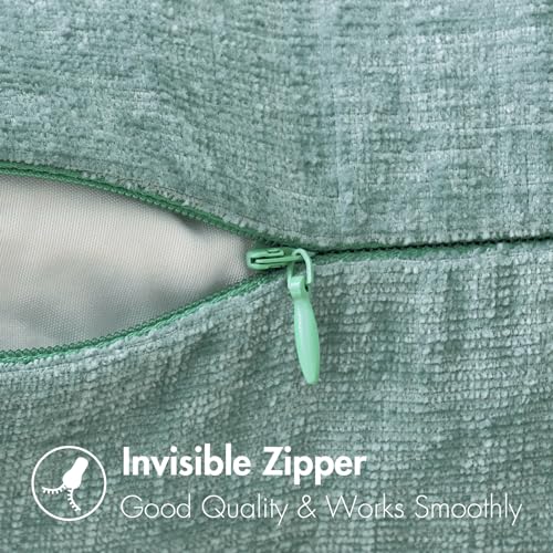 MIULEE Soft Chenille Throw Pillow Covers Aqua Green 16x16 Inch Pack of 2 - color: Aqua Green, size: 16" x 16" (Pack of 2)