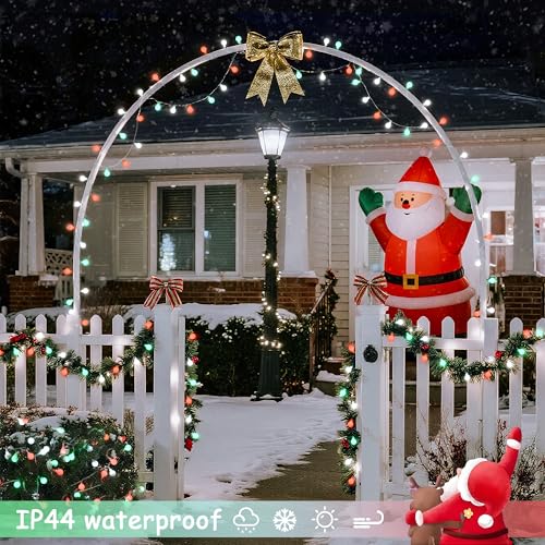 JMEXSUSS 33ft 100 LED Globe Red White and Green Christmas String Lights - color: Red White and Green, size: 100 LED Plug