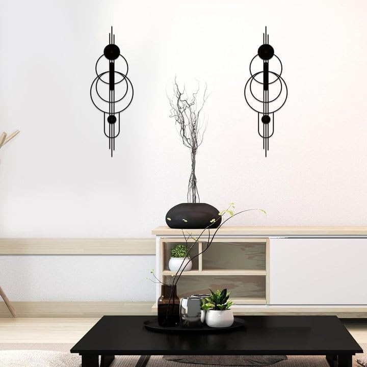 ruelen 2 Pcs Small Metal Abstract Wall Art - color: Geom 80