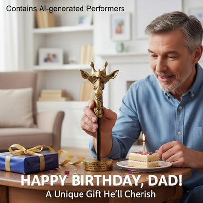Dad Gifts from Daughter Son Wife, Exquisite Handmade Giraffe Dad Father's Day Birthday Gifts, Funny Cute Animal Gift for Dads, I Love You Papa Gift Idea, Unique Giraffe Bookshelf Decor for Dear Dads - style: TO MY DEAR DAD