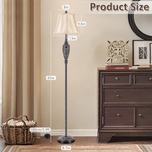Sheetea 65’’ Floor Lamp for Living Room, Farmhouse Standing Lamp, Bronze - color: Bronze
