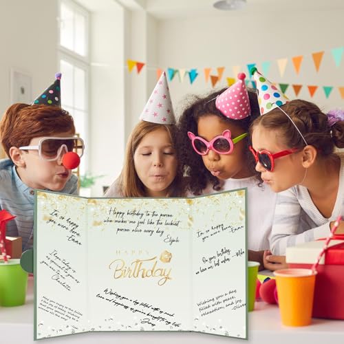 Crenics Green and Gold Birthday Guest Sign in Book Alternative 18" x 12" - color: Green & Gold
