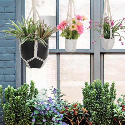 2 Pack Handmade Macrame Plant Hangers, Hanging Planters Baskets
