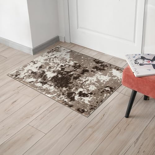 Keen Home Design Abstract Non-Shedding Entryway Rug, Soft Thick Pile, 2x3 - color: Skies Beige, size: 2' x 3' (Rectangular)