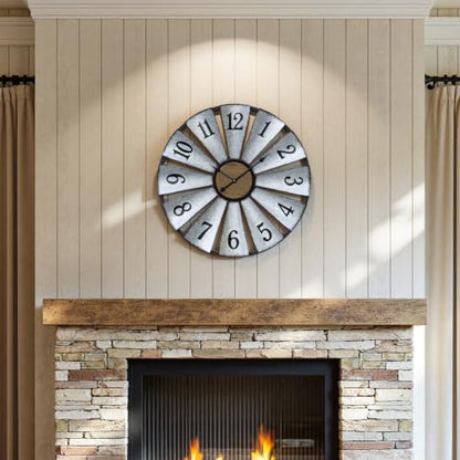 Vantic 24'' Windmill Large Wall Clock, Distressed Metal Clock - size: 24