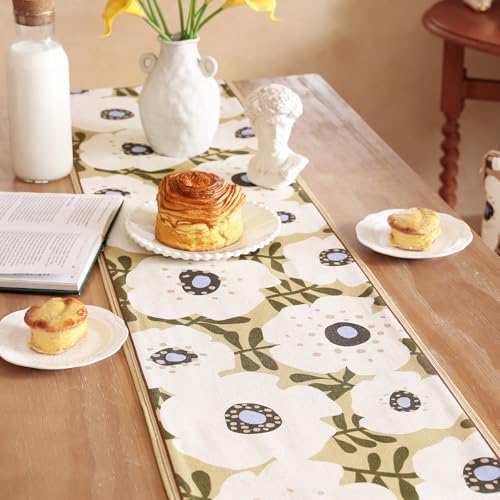 bilin gaier Designer French Linen Small Table Runner,63"x12"-Hidaka - color: Hidaka, size: 12"*63"