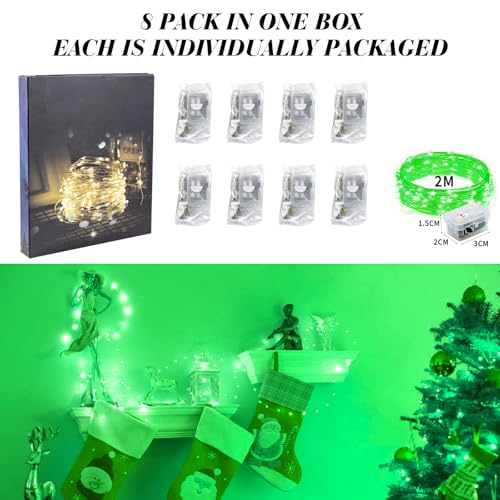 ZGWJ 8 Pack Green Fairy Lights, Mini String Lights - color: Green, size: 8P