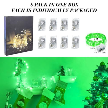 ZGWJ 8 Pack Green Fairy Lights, Mini String Lights - color: Green, size: 8P