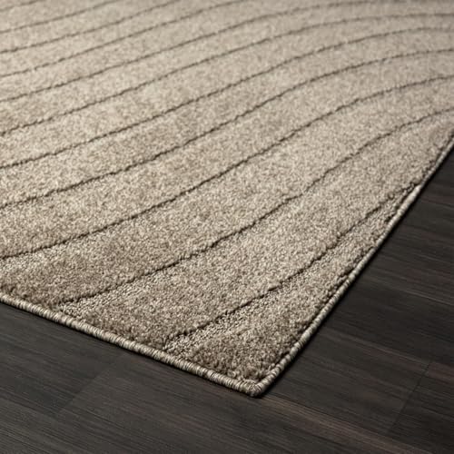 LUXE WEAVERS Modern Geometric Wave Taupe 8x10 Area Rug - color: Taupe, size: 8' x 10' (Rectangular)