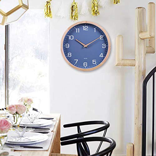 Kesin Wall Clock 12 Inch Silent Non Ticking Wood Wall Clocks Modern Simple