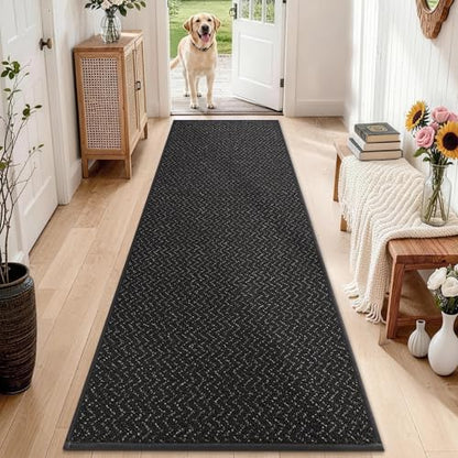 COSY HOMEER Hallway Runner Rugs Non-Slip Washable 2'7"x10' Black - color: Black, size: 2'7" x 10'