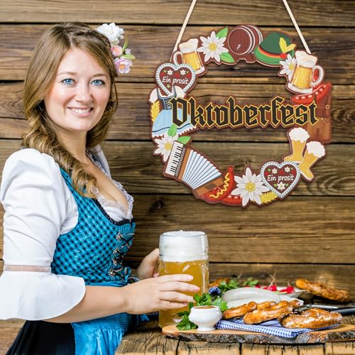 COCHIE Oktoberfest Decorations German Beer October Fest Welcome Sign Decor - style: Oktoberfest