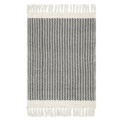 Lahome Boho Bathroom Rugs, 3x5 Washable Area Rug for Living Room - color: Grey, size: 3' x 5' (Rectangular)
