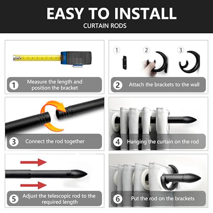 Modern Adjustable Curtain Rod Set 16 to 144 Inches, Sleek Window Rod for Bedroom, Living Room, Silver - color: SILVER, size: 16" to 144"