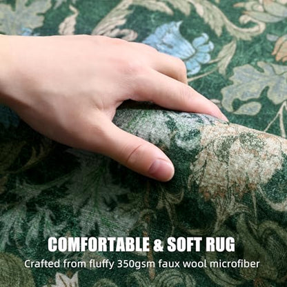 Deerly Hallway Runner Rug 2x6, Washable Kitchen Rug Non Slip, Forest Green - color: Green, size: 2'x6'