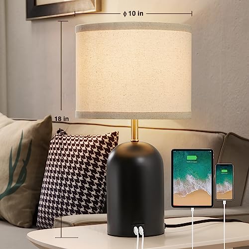 GyroVu Touch Control Table Lamps Set of 2, Black Bedside Lamps for Bedroom - color: Gold & Black